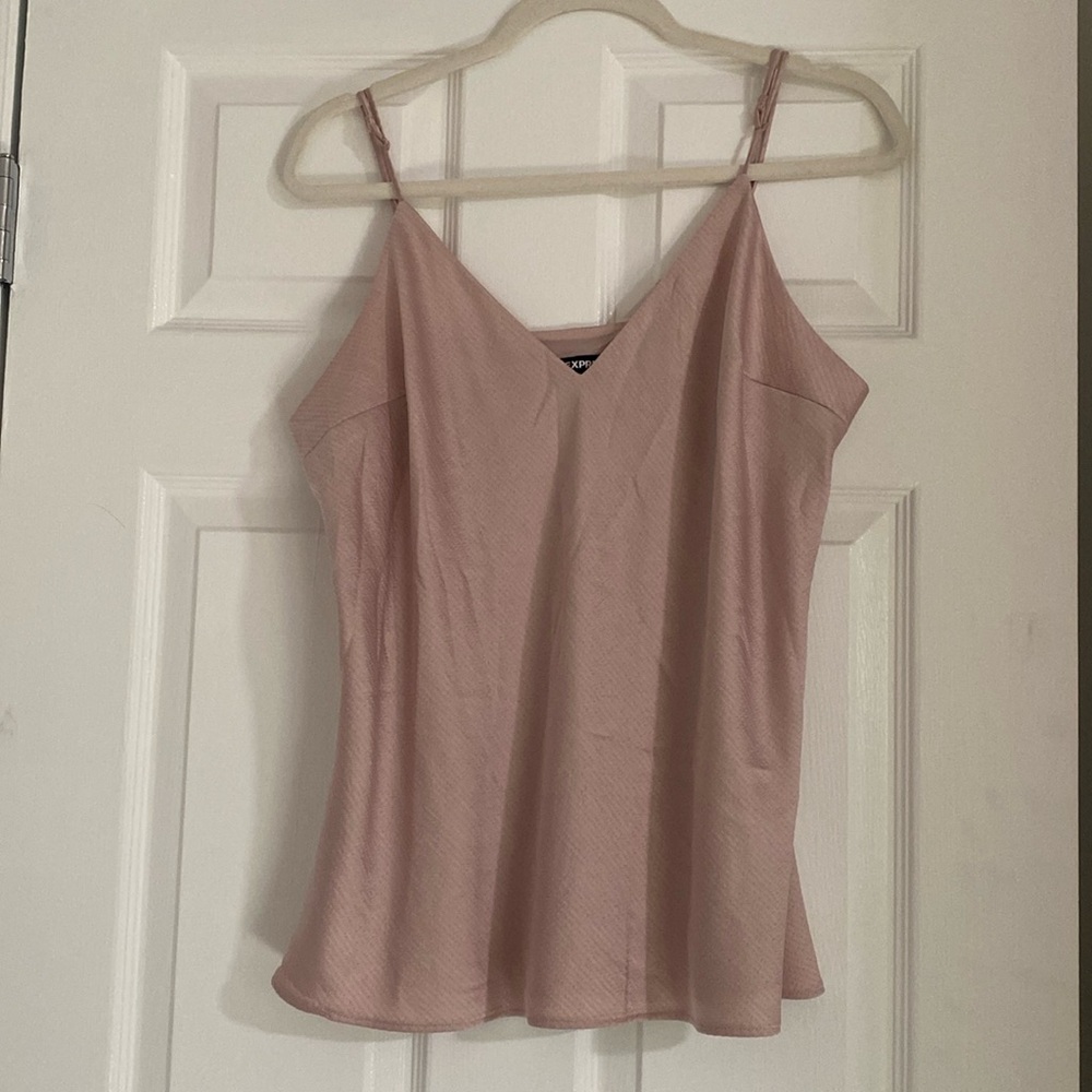 Express light pink satin tank cami